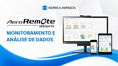 Computador mostrando na tela o AeroRemote Insights em ação, com gráficos para otimização do fluxo de trabalho.